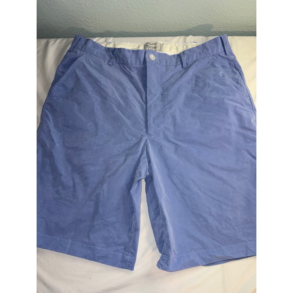 McIlhenny Dry Goods Tabasco Mens Shorts Size 36 Blue Tencel Blend Flat Front